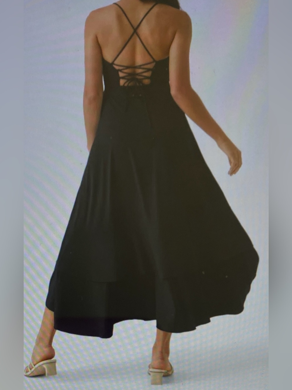 SMALL.  HALARA BREEZEFUL LACE UP RUFFLE HEM QUICK DRY MAXI